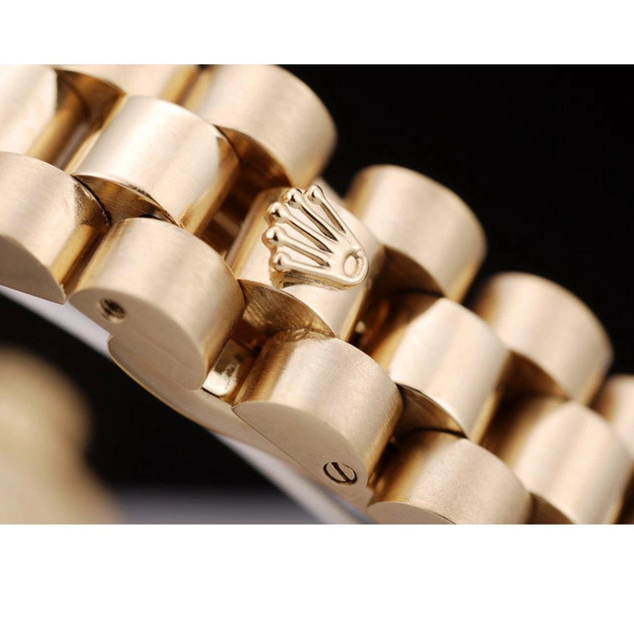 MiroTime 0720 Rolex DateJust Ribbed Pattern Gold Bezel Gold Dial